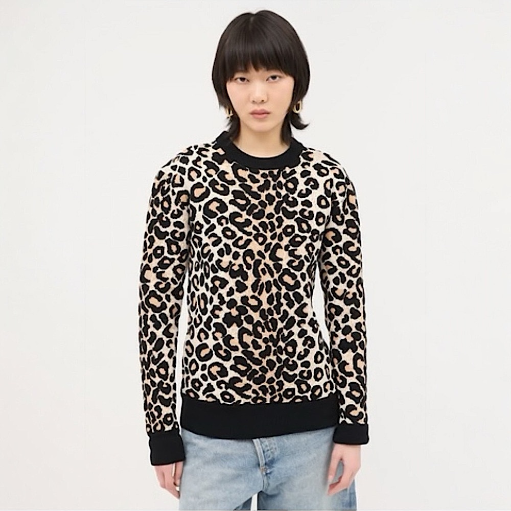 Celine 2021 animal print turtleneck